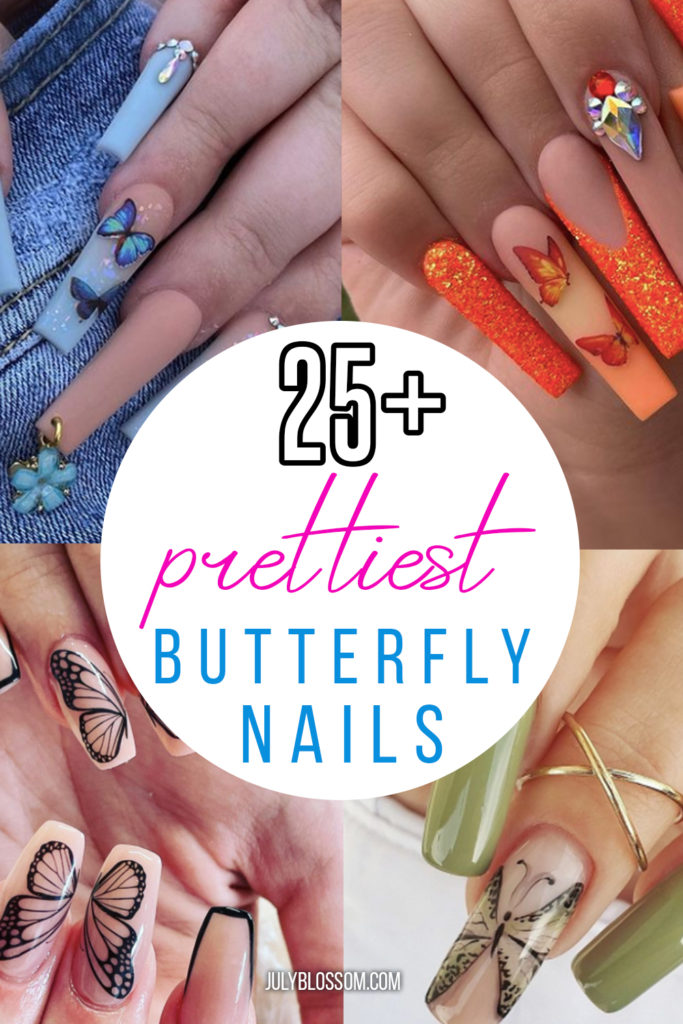 Here are a collection of 25+ prettiest butterfly nail designs to try out! 