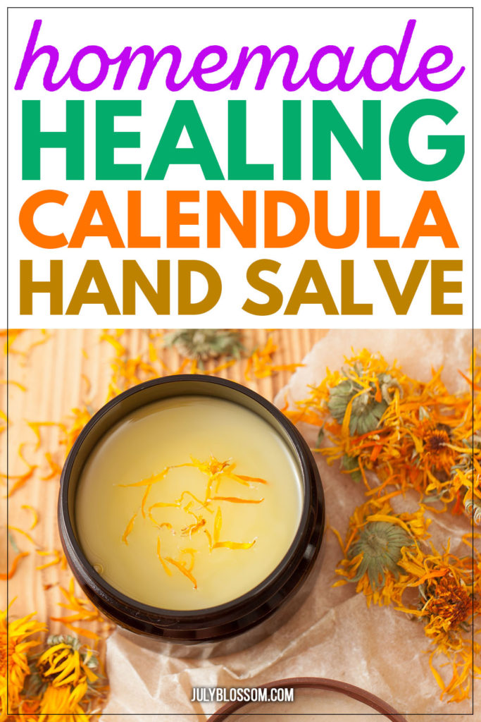 This DIY calendula hand salve is downright magical. It can be used to moisturize dry hands, calm inflammation, reduce scars as well as soothe irritation, eczema, burns, bug bites, rashes and more! 