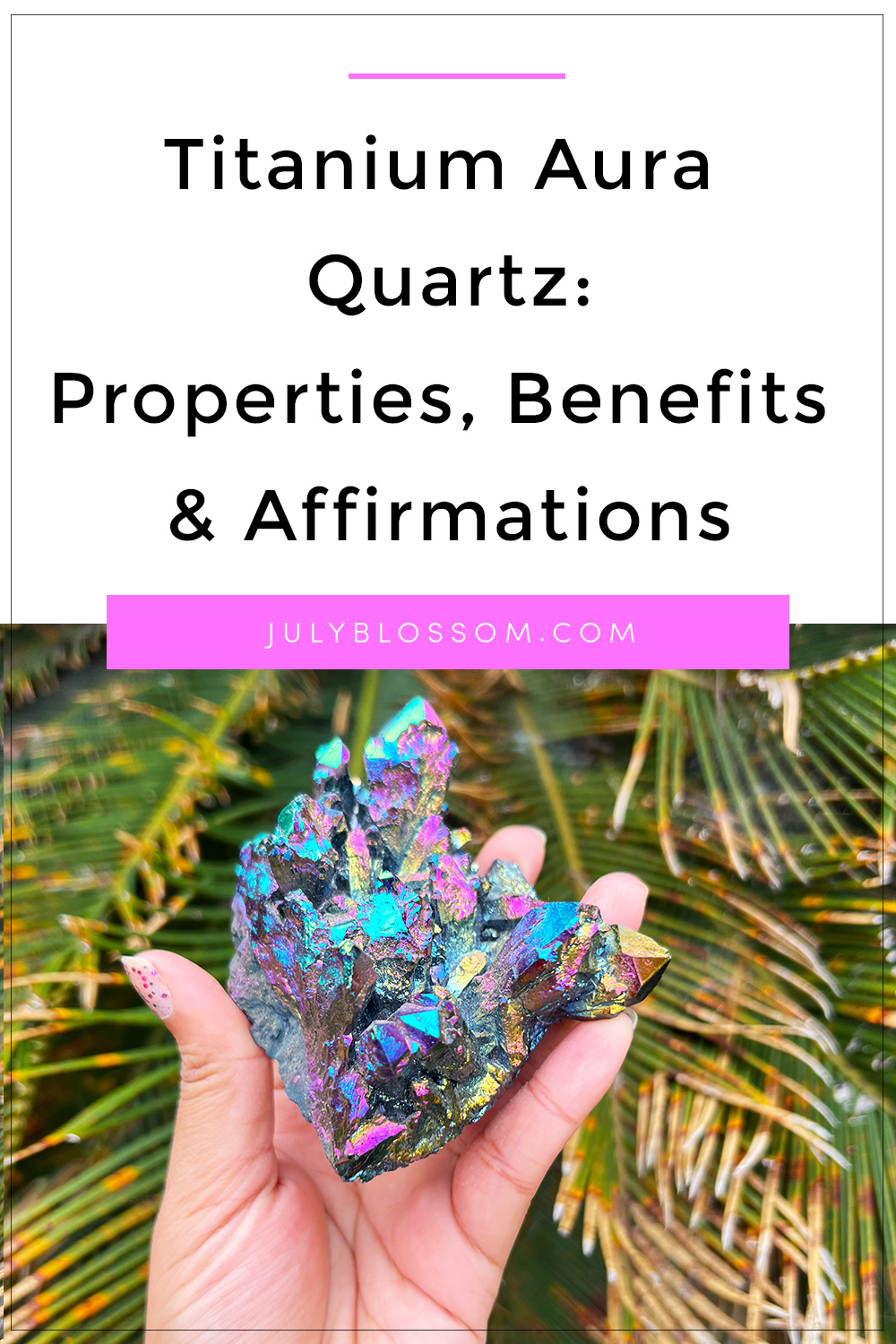 This mineral promotes increased awareness of your intuitive abilities through a powerful connection to the unconscious! Find rainbow aura quartz benefits, properties & affirmations to use!