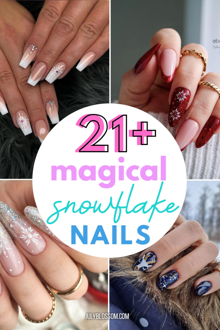 21+ Amazing Snowflake Nails to Try this Winter - ♡ July Blossom