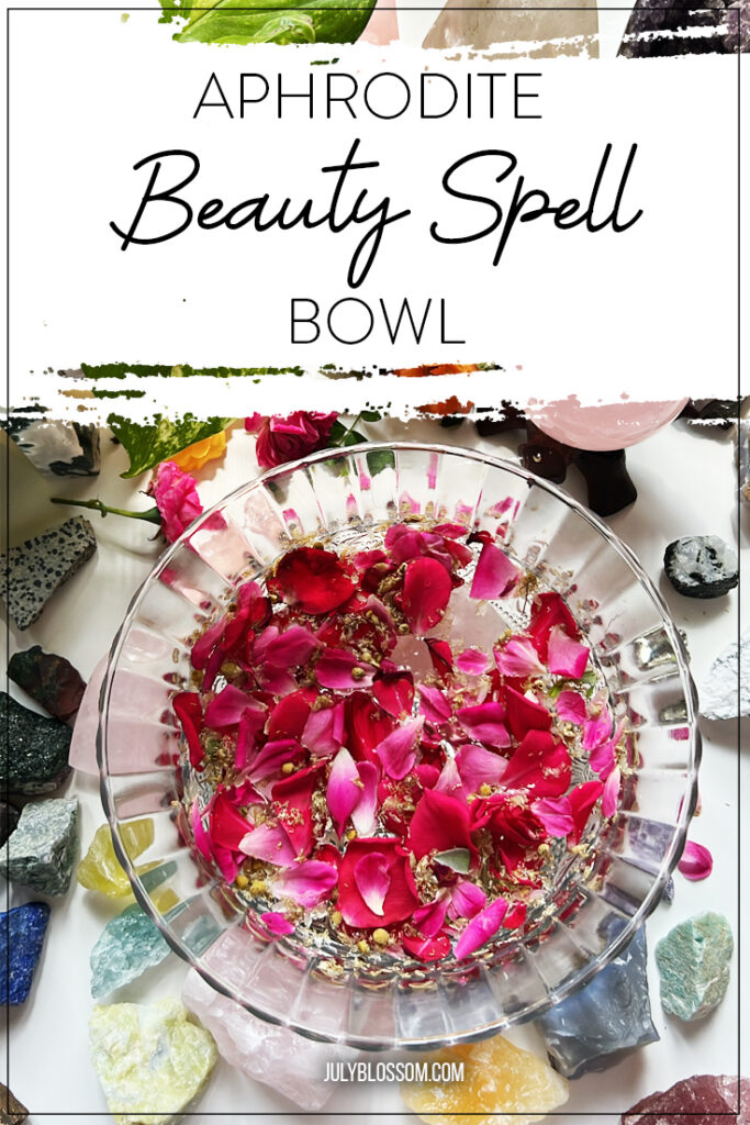 Come and make an Aphrodite’s beauty spell bowl with me! This is glamour magick to become more beautiful using moon water, rose petals, chamomile, rose quartz & other special ingredients!