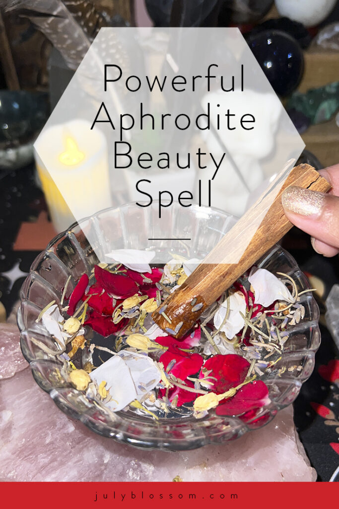 Come and make an Aphrodite’s beauty spell bowl with me! This is glamour magick to become more beautiful using moon water, rose petals, chamomile, rose quartz & other special ingredients!